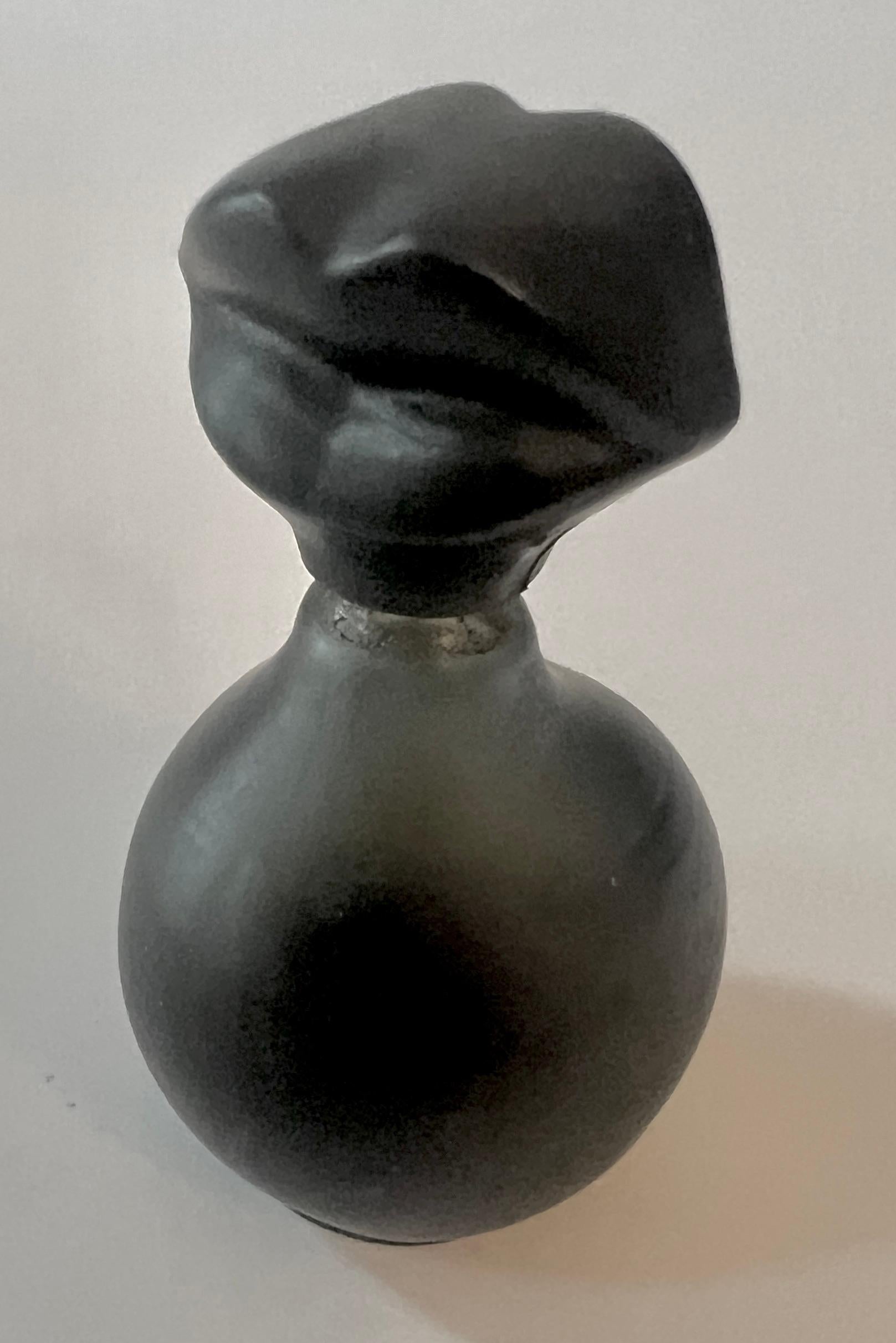 Molded Salvador Dali French Black Perfume Bottle with Lips For Sale