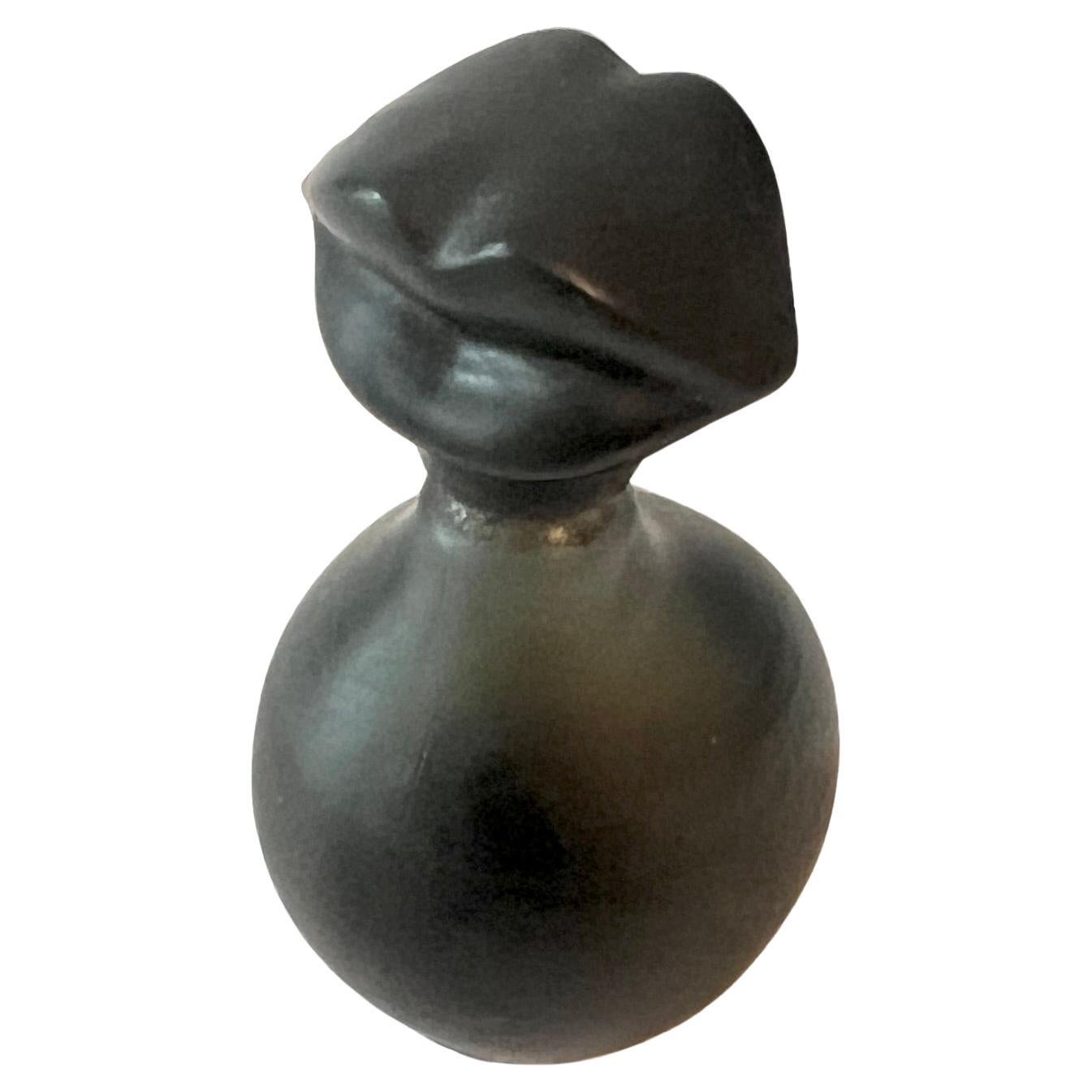 Salvador Dali French Black Perfume Bottle with Lips For Sale