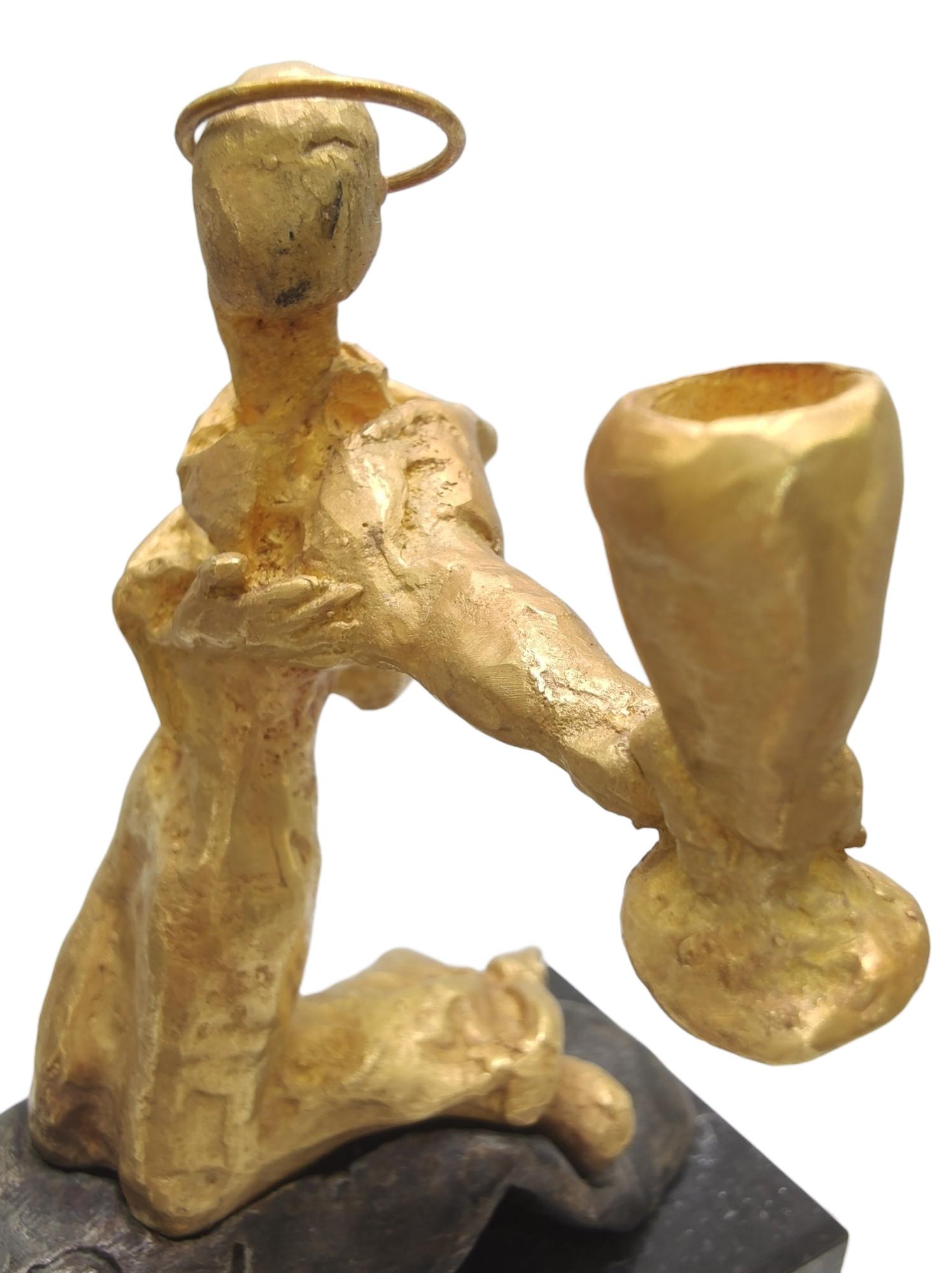Salvador Dalí, golden figurine, San Carlos de Borromeo 1973, certificate  For Sale 8