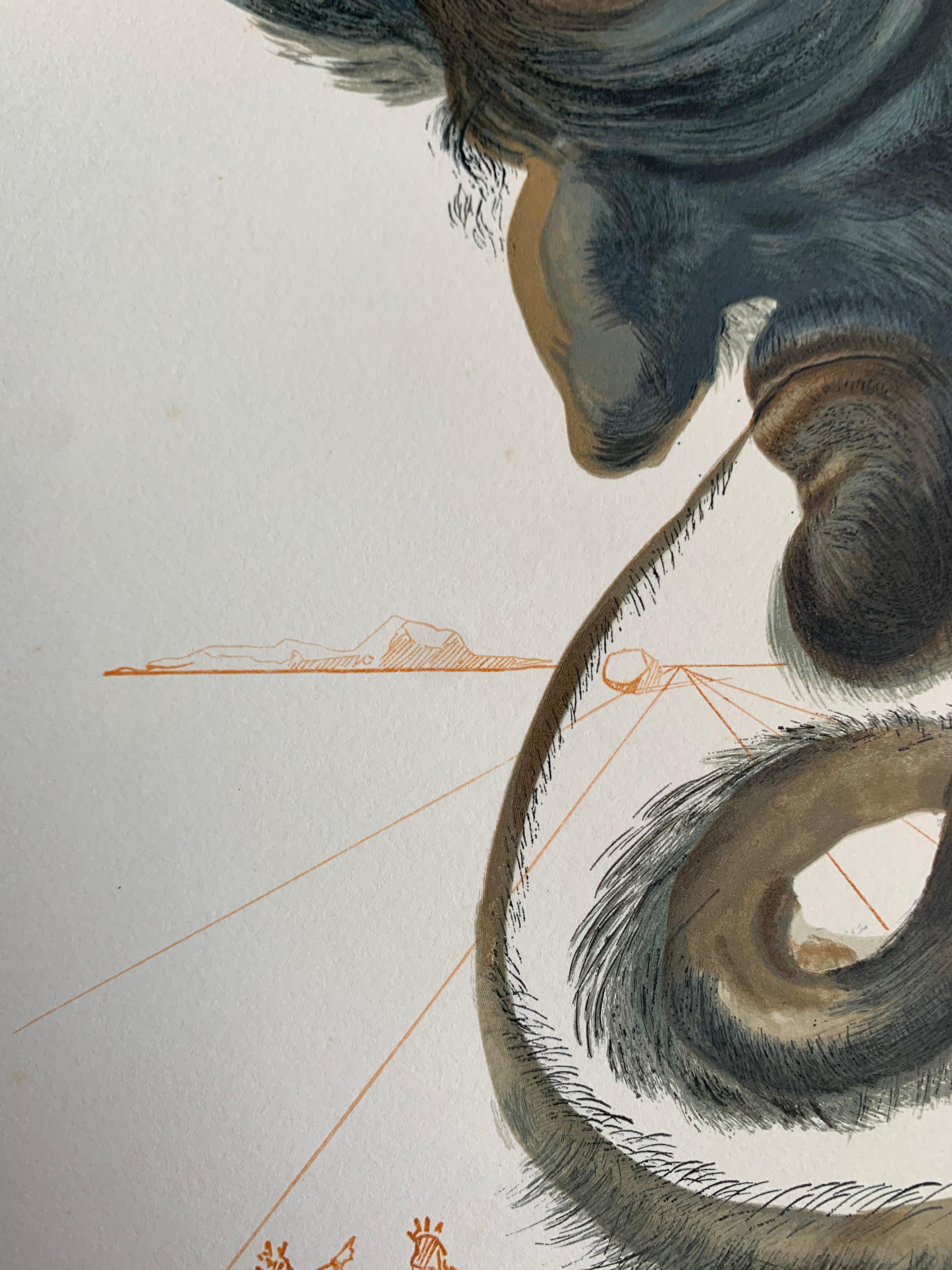 Français Salvador Dali, gravure « Inferno Canto 20 Diviners and Sorceres », 1970 en vente