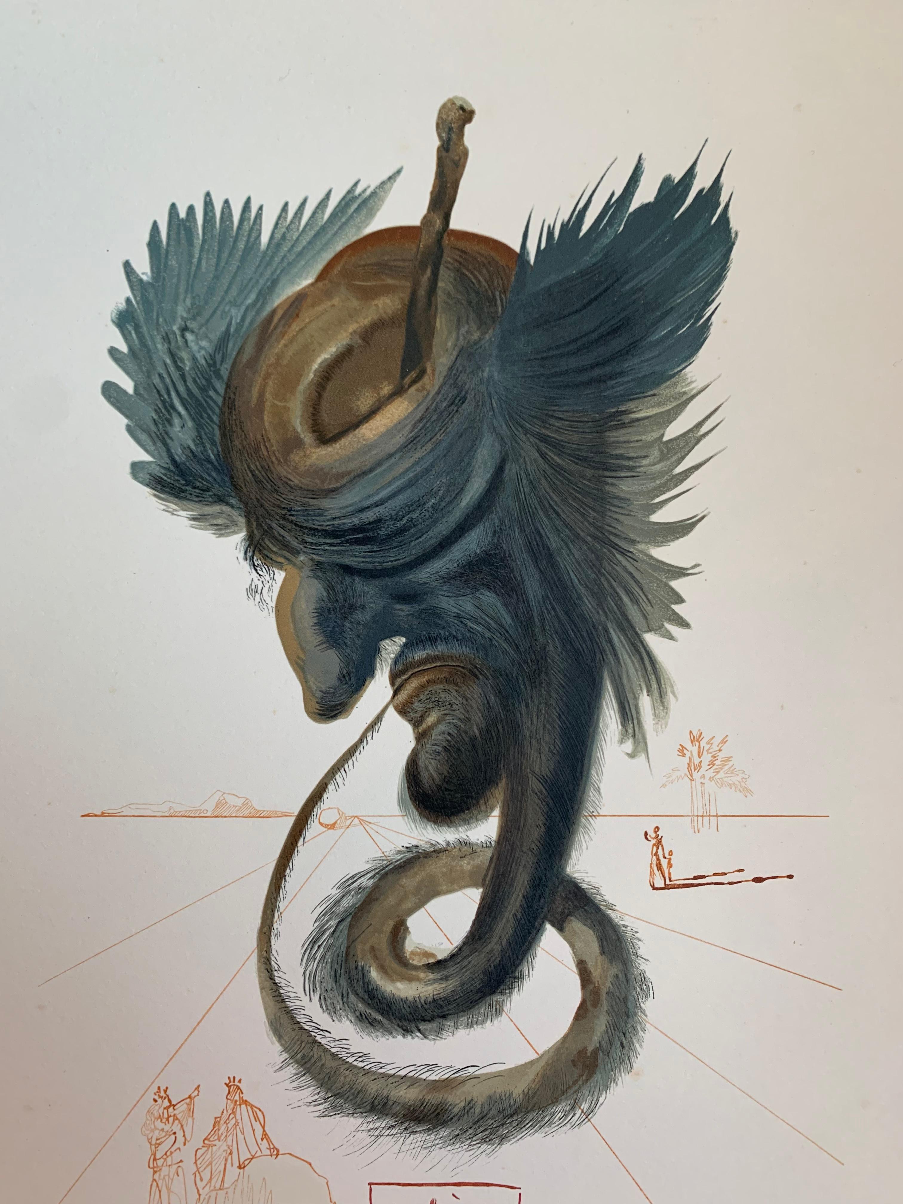 Salvador Dali, gravure « Inferno Canto 20 Diviners and Sorceres », 1970 Bon état - En vente à Beuzevillette, FR