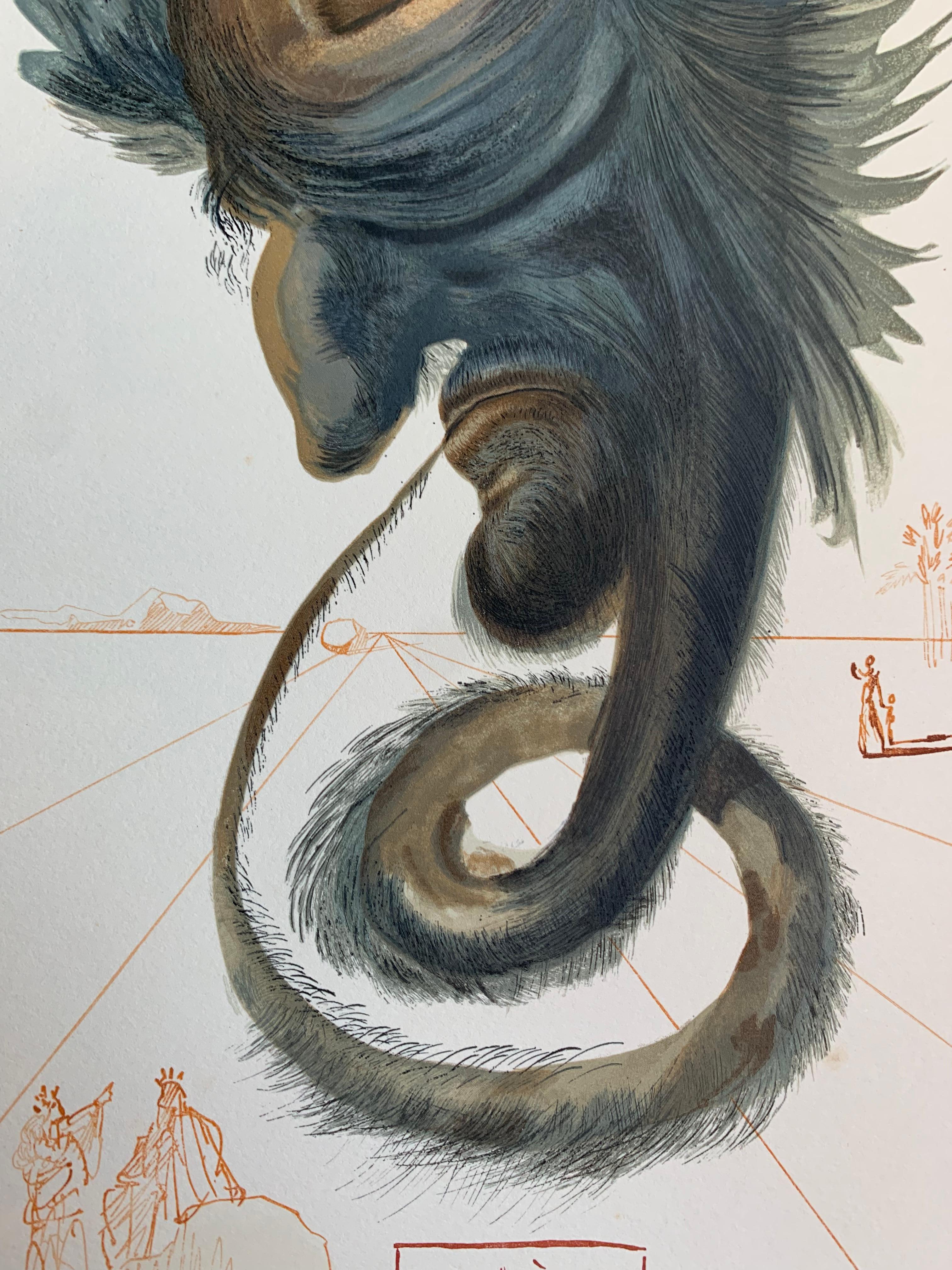 Papier Salvador Dali, gravure « Inferno Canto 20 Diviners and Sorceres », 1970 en vente