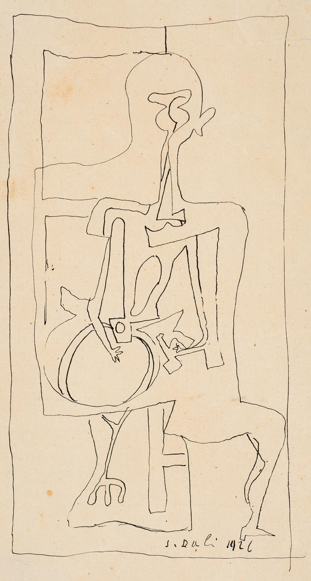 Early 20th Century Salvador Dalí Ink on Paper For Sale