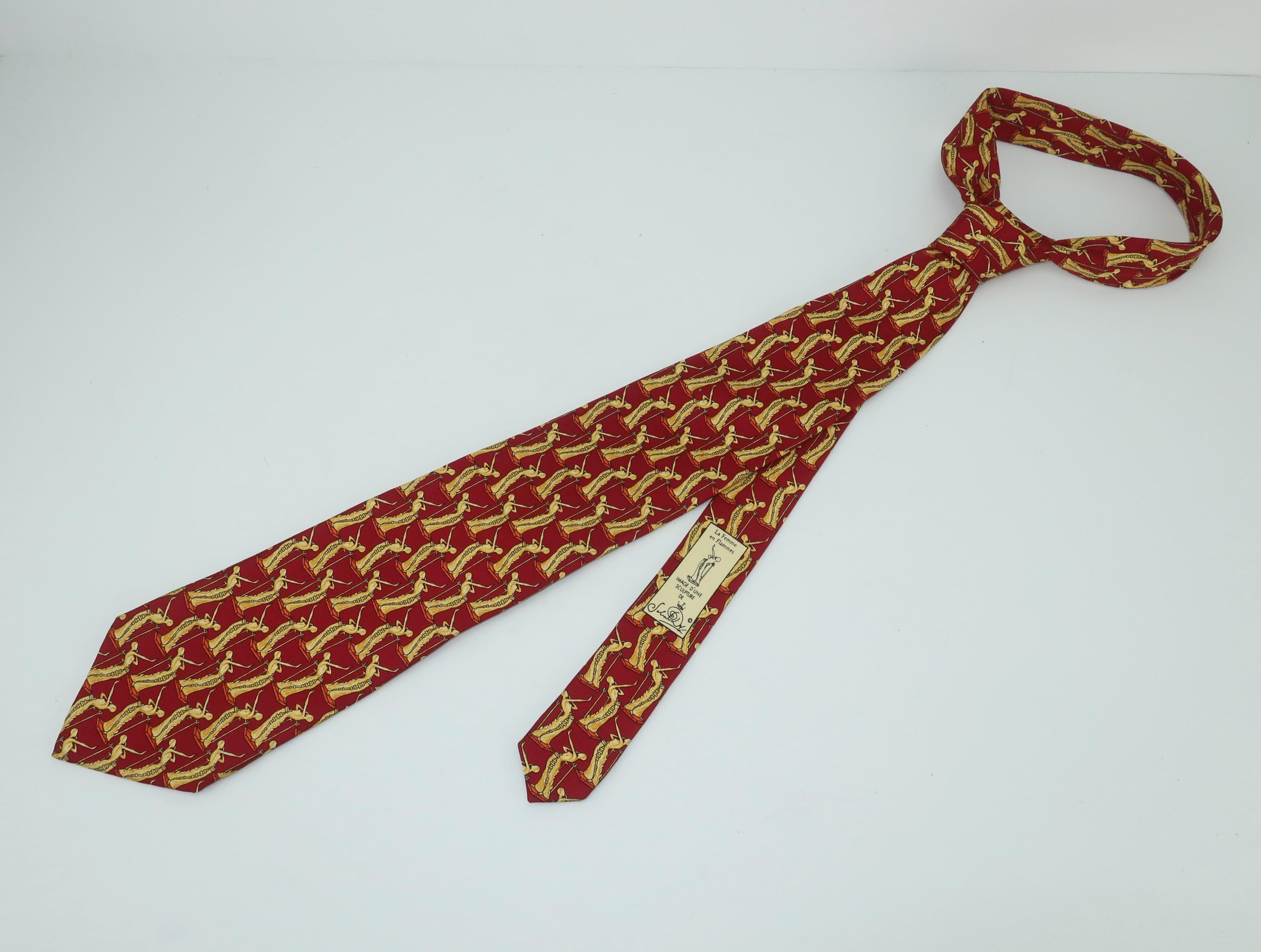 Salvador Dali Italian Silk Necktie, La Femme En Flammes 1