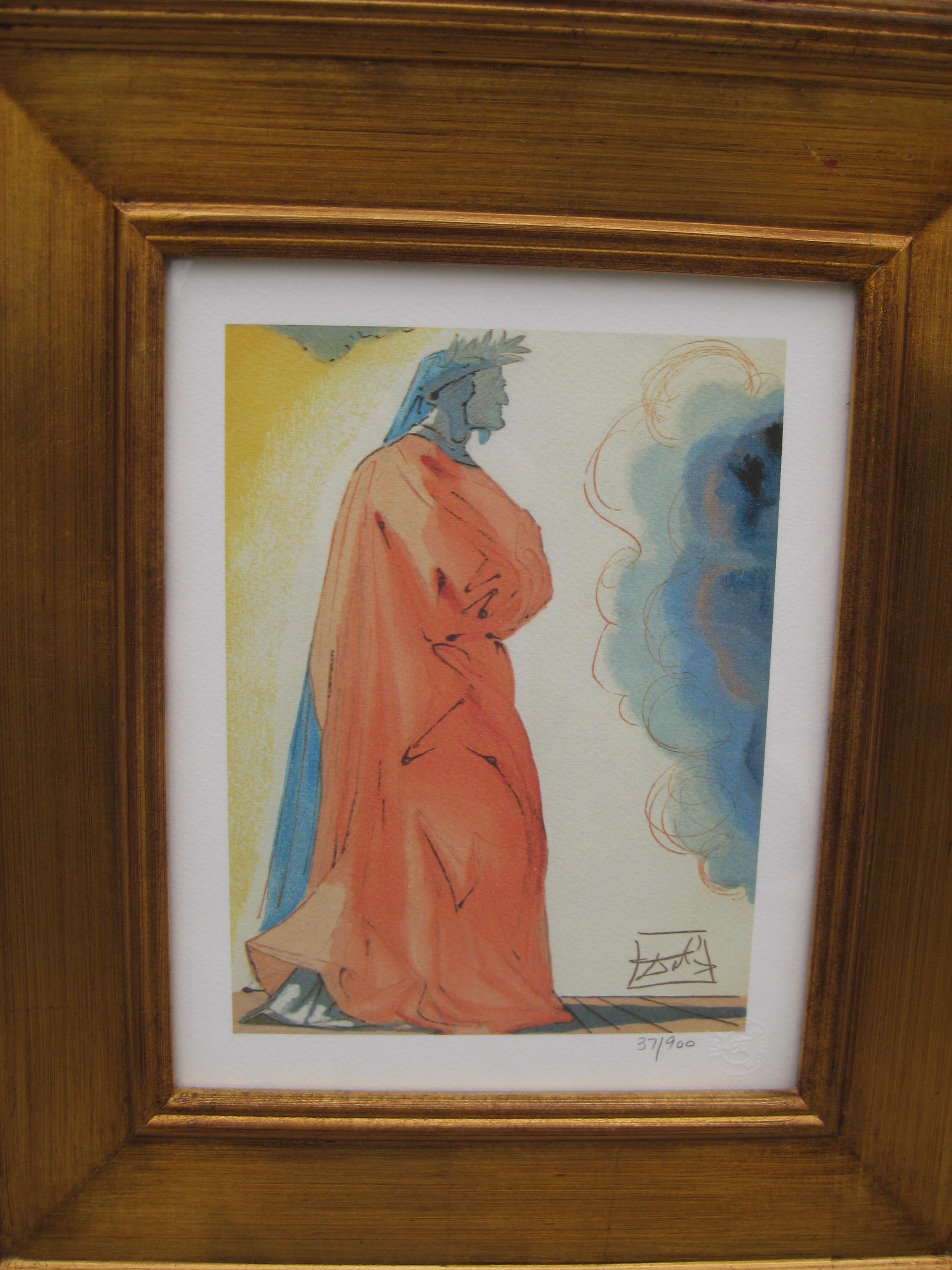 Salvador Dali La Divine Comedie de Dante Fine Art Museum Giclee Print Framed (Papier) im Angebot
