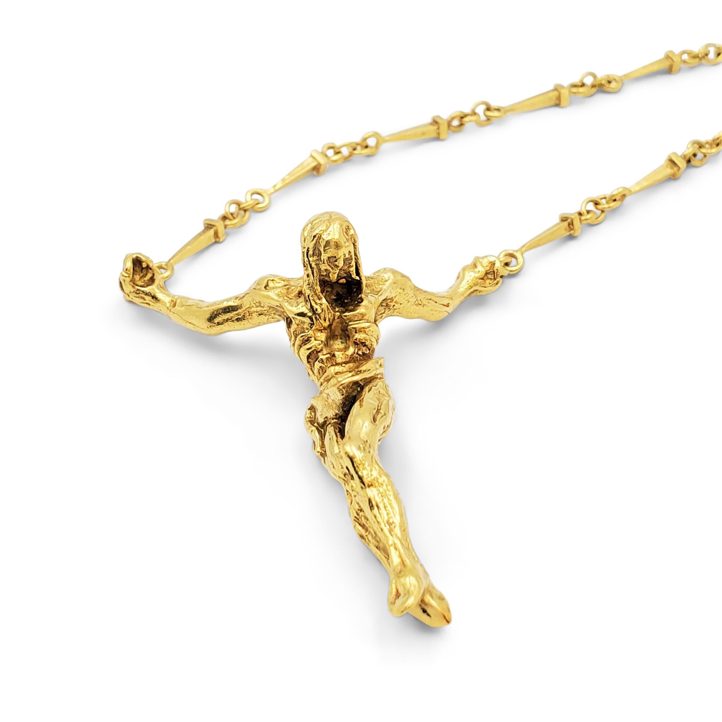 Salvador Dali Large Christ Saint John On The Cross Gold Convertible Necklace 3