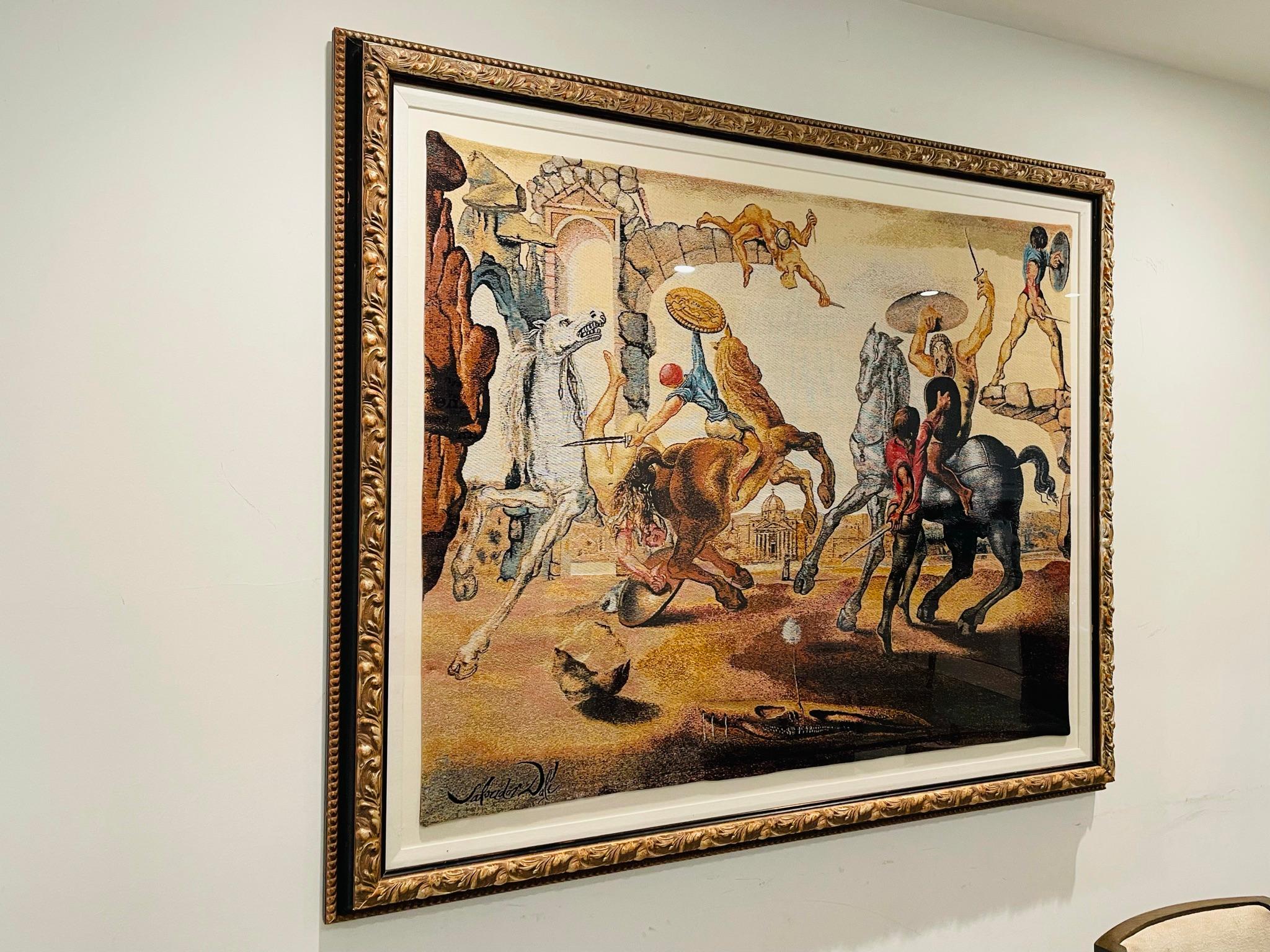 Salvador Dali Large Jacquard Woven Tapestry, Signed, 