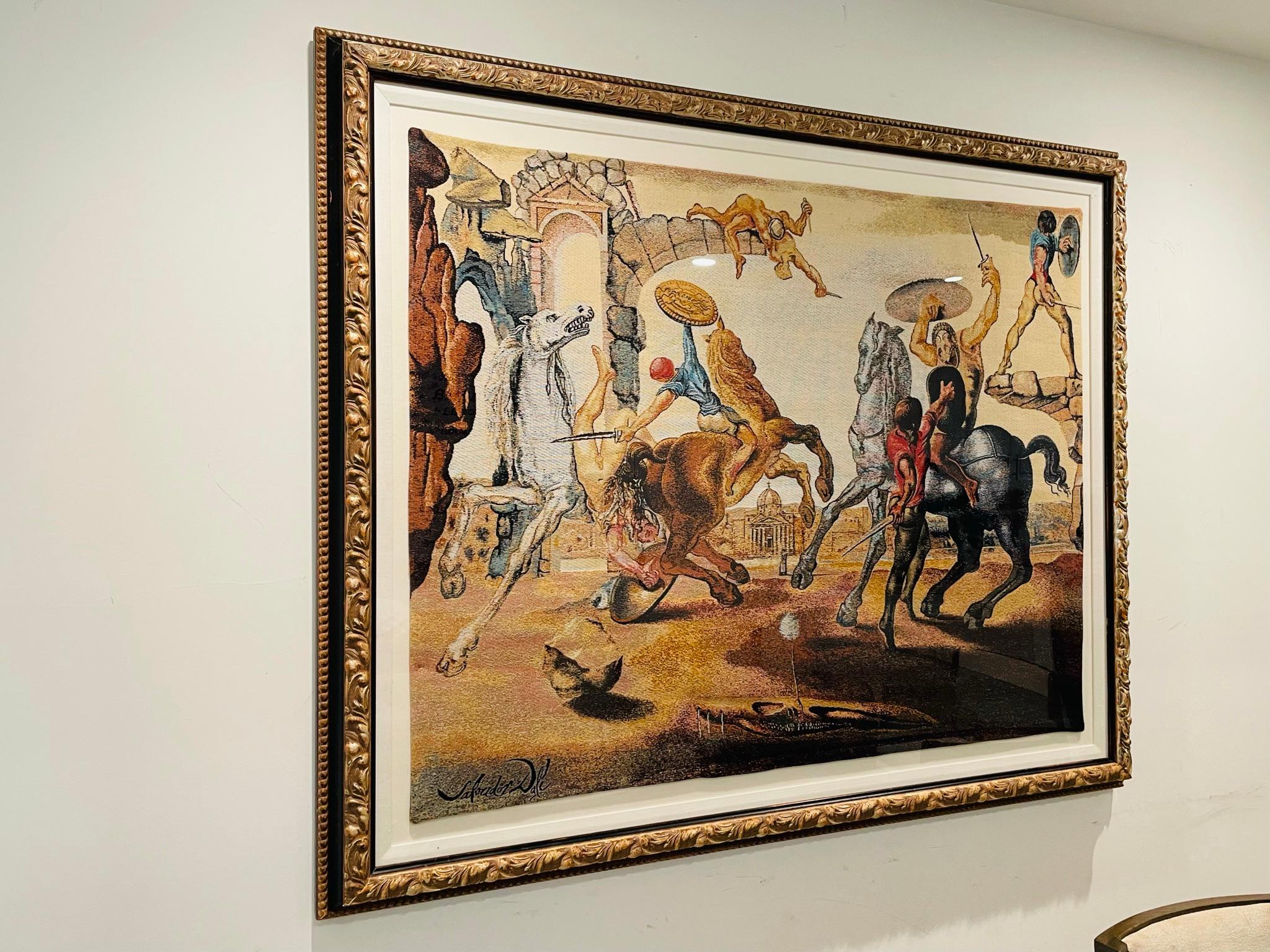 Salvador Dali Large Jacquard Woven Tapestry, Signed, 