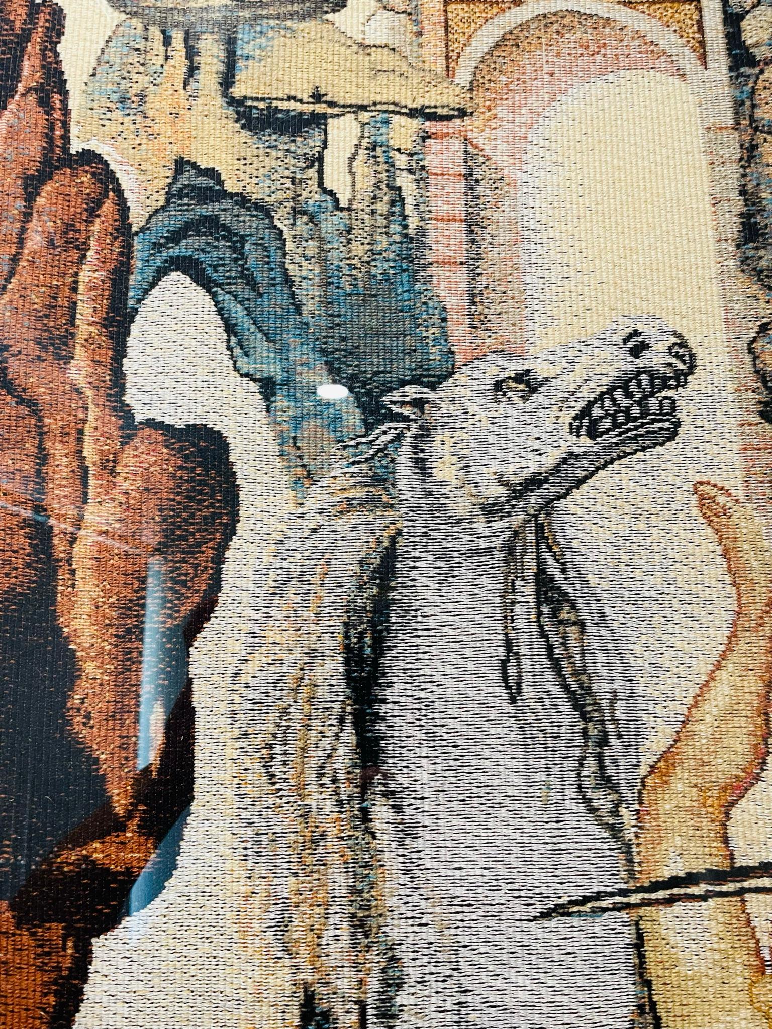 Textile Salvador Dali Large Jacquard Woven Tapestry, Signed, 