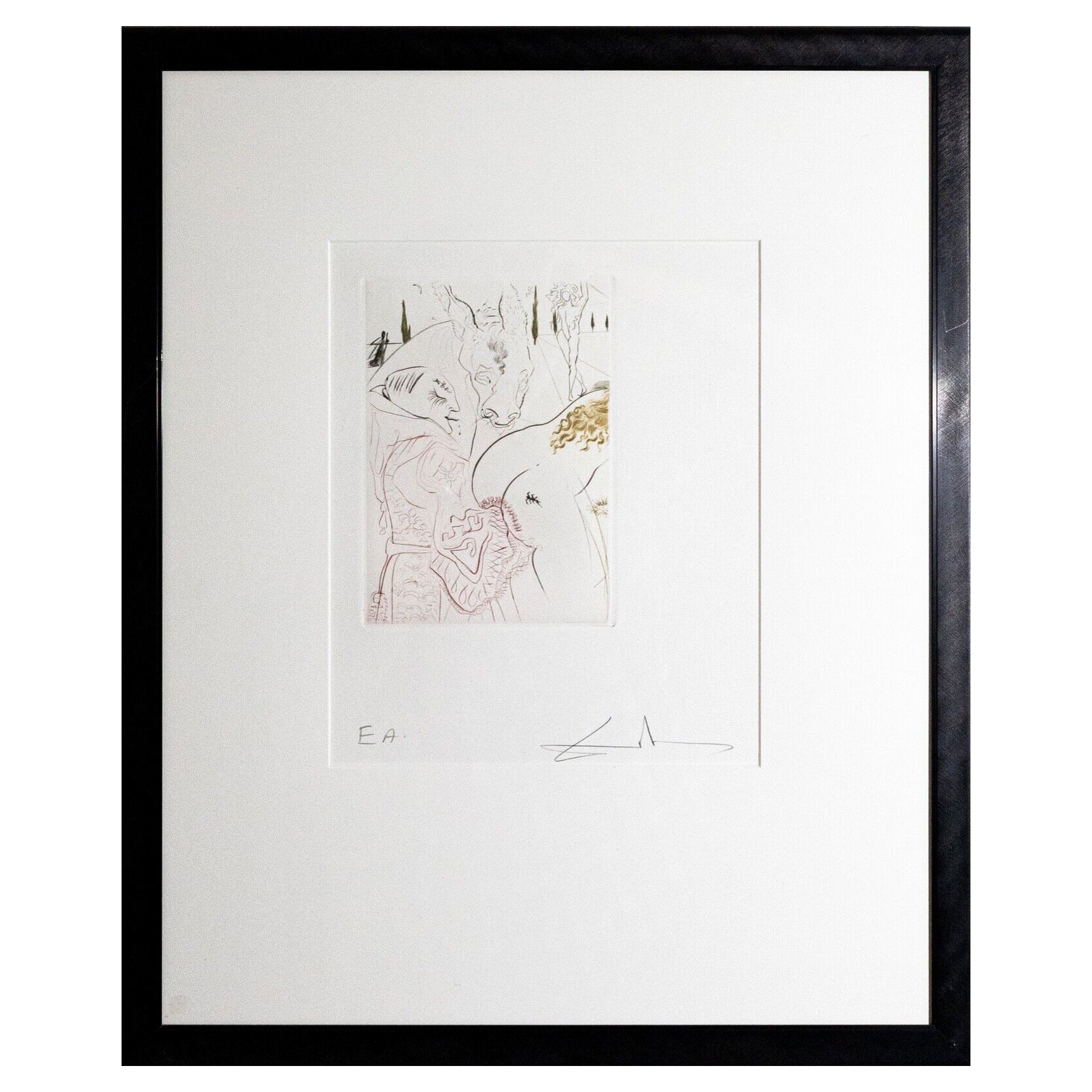 Salvador Dali Le Jument De Compere Pierre Original Etching Ea Framed 1972