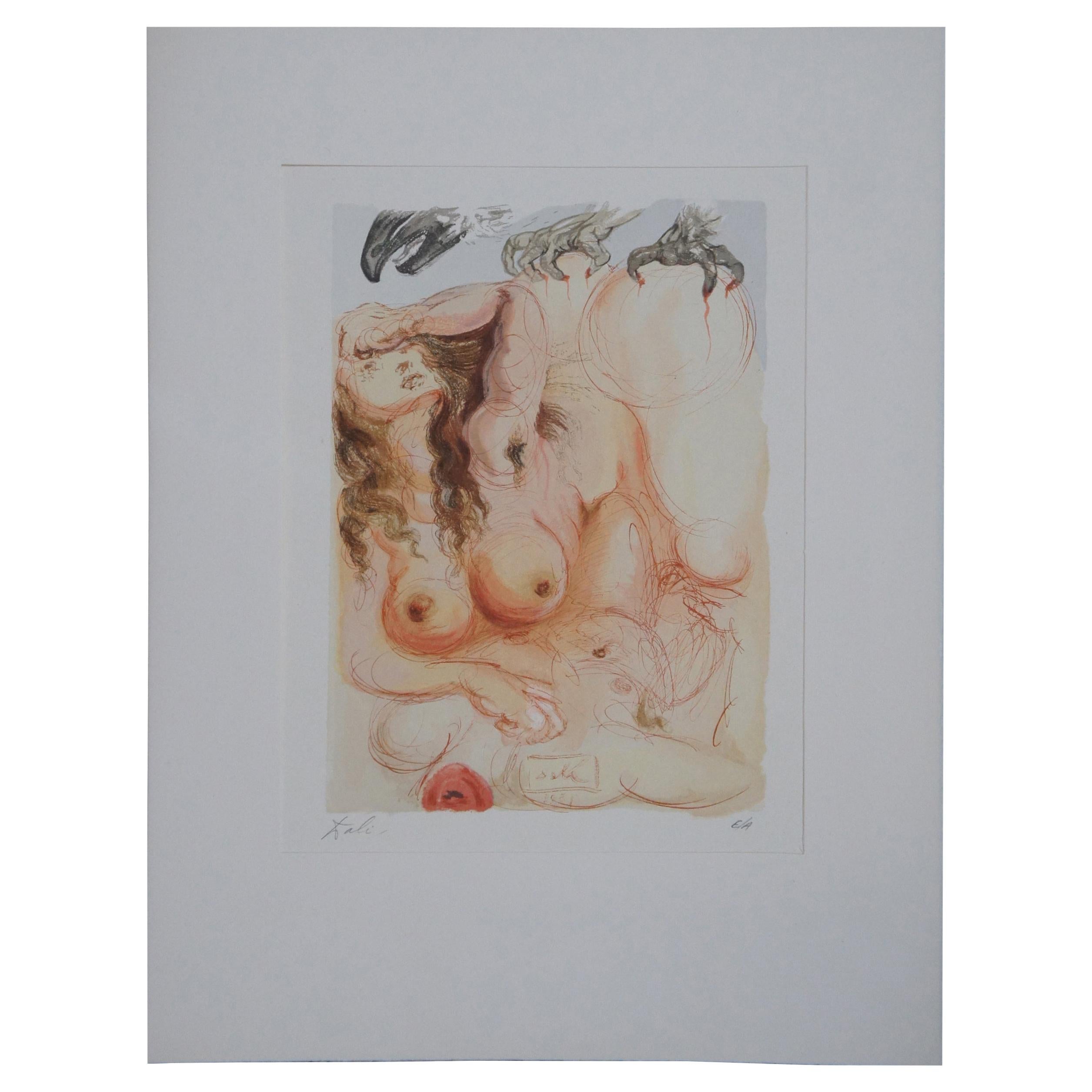 Salvador Dali Le Songe Divine Comedy Woodcut Engraving Nude Purgatory 9