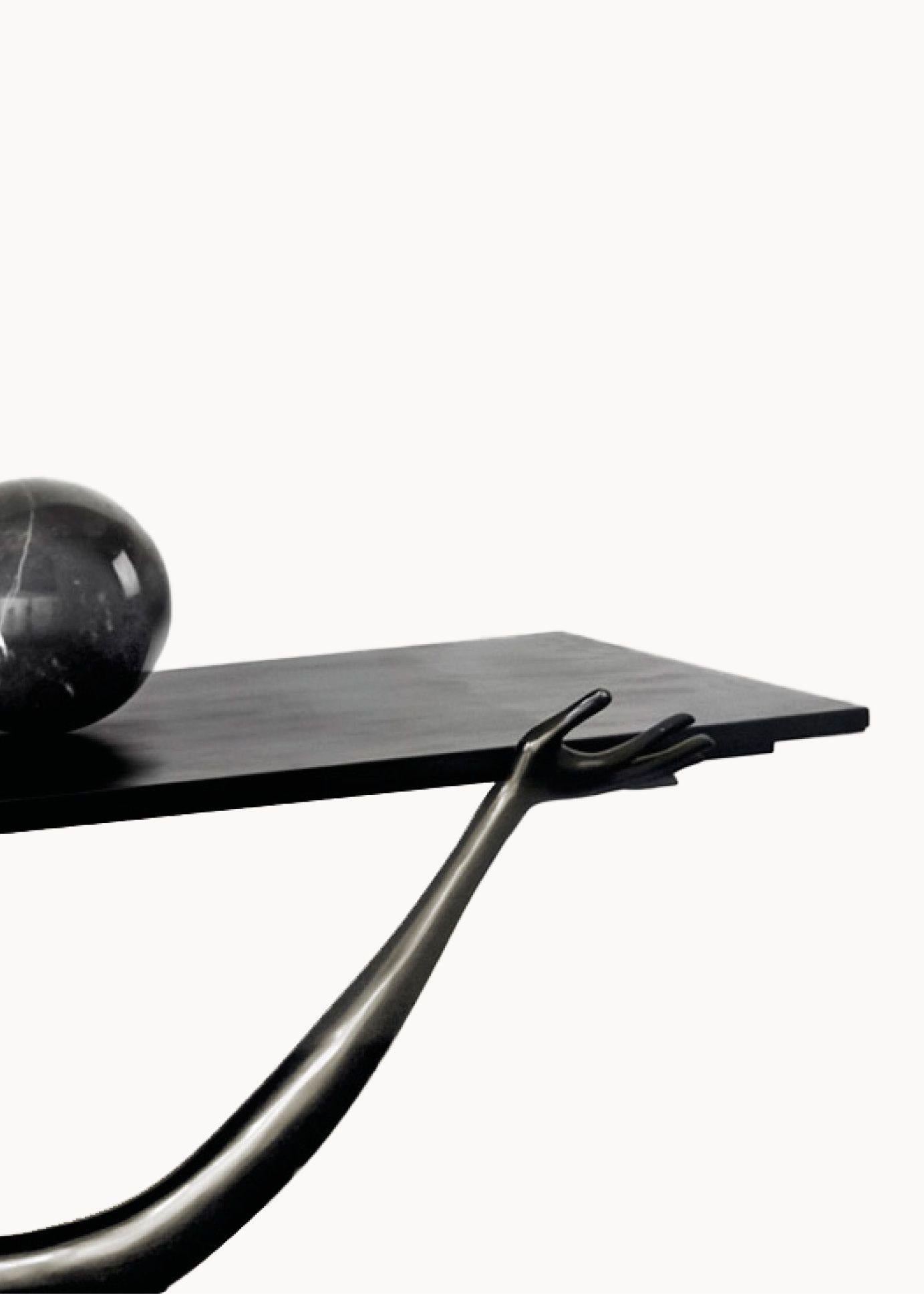 Salvador Dali Leda, niedriger Tisch, schwarze Label-Skulptur, limitierte Auflage von BD im Angebot 1