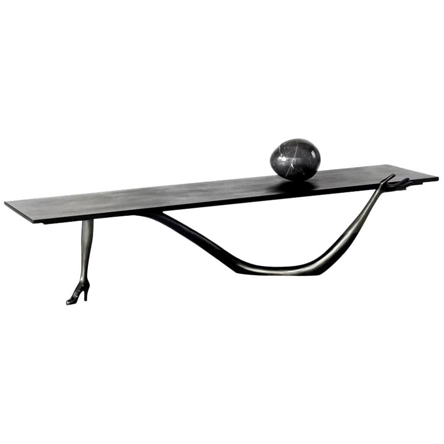 Salvador Dali Leda, niedriger Tisch, schwarze Label-Skulptur, limitierte Auflage von BD im Angebot