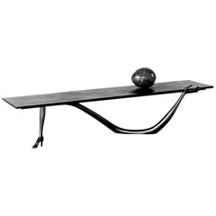 Salvador Dali Leda, niedriger Tisch, schwarze Label-Skulptur, limitierte Auflage von BD