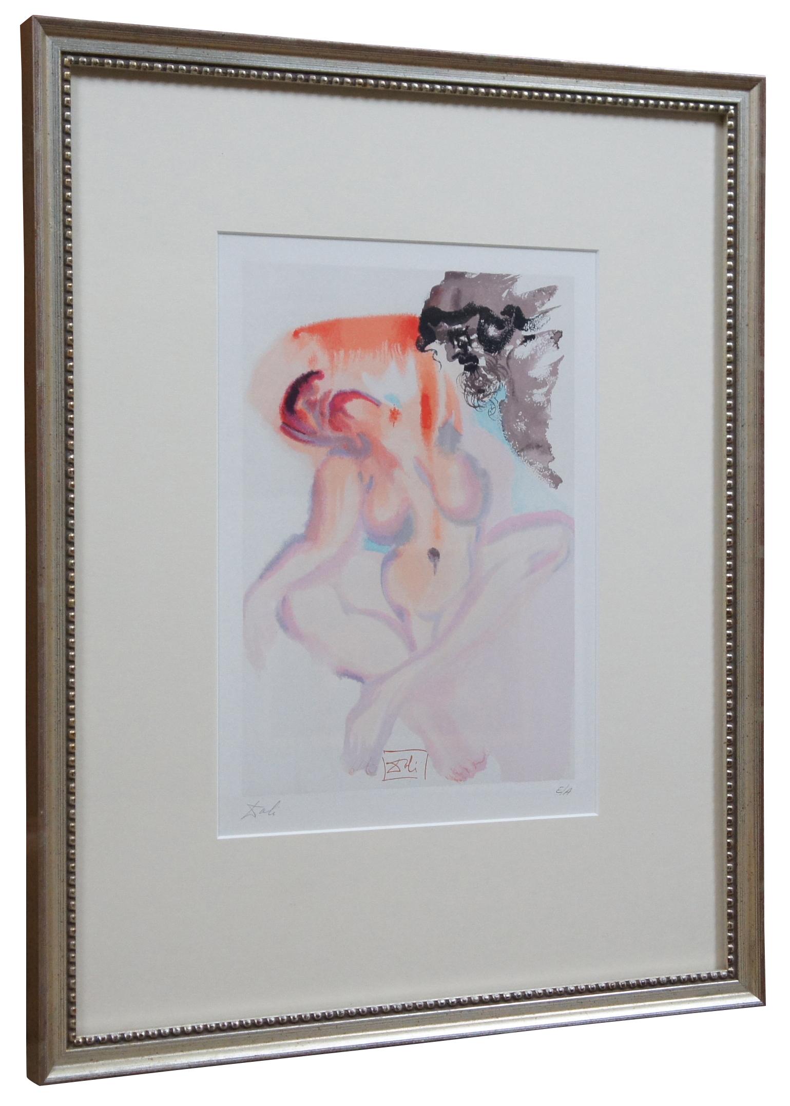 Expressionist Salvador Dali Les Indolents Nude Divine Comedy Woodcut Engraving Purgatory 3 