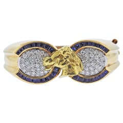 Salvador Dali Limited Edition Diamond Sapphire Gold Horse Head Bracelet