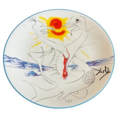 Piatto in astragale di Salvador Dali Limoges in perfette condizioni circa anni '80