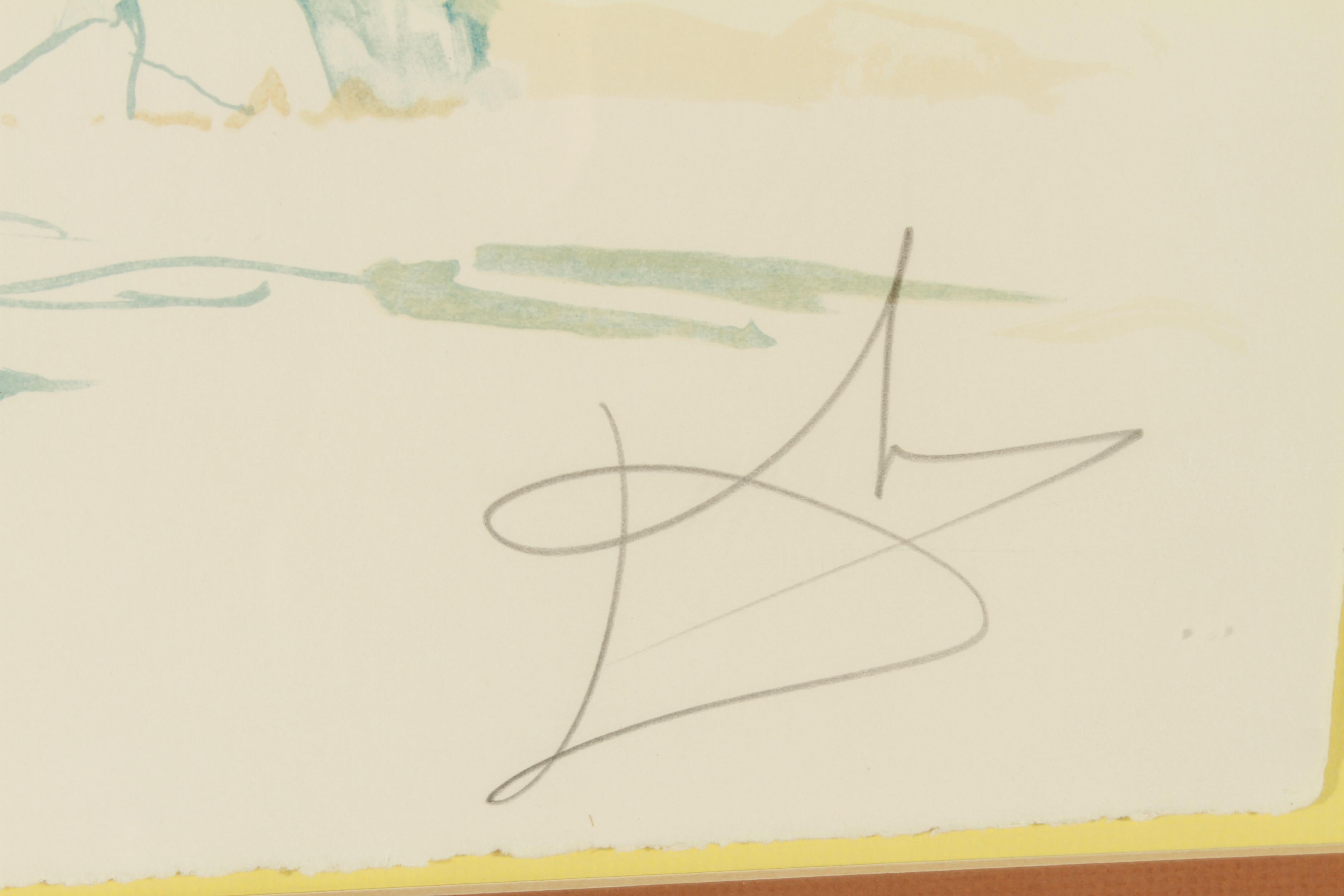 Moderne Lithographie de Salvador Dali avec paysage surréaliste en vente