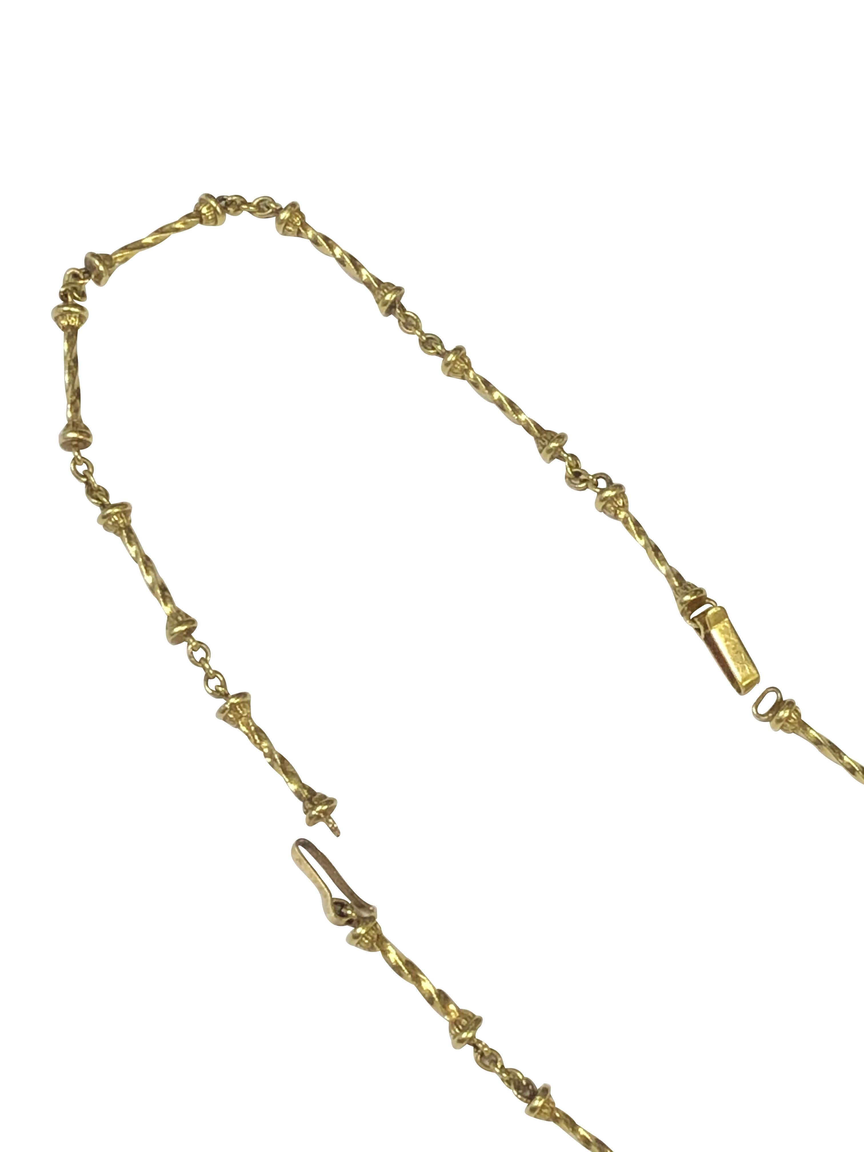 Salvador Dali Madonna De Port Lligat Yellow Gold Necklace  For Sale 4