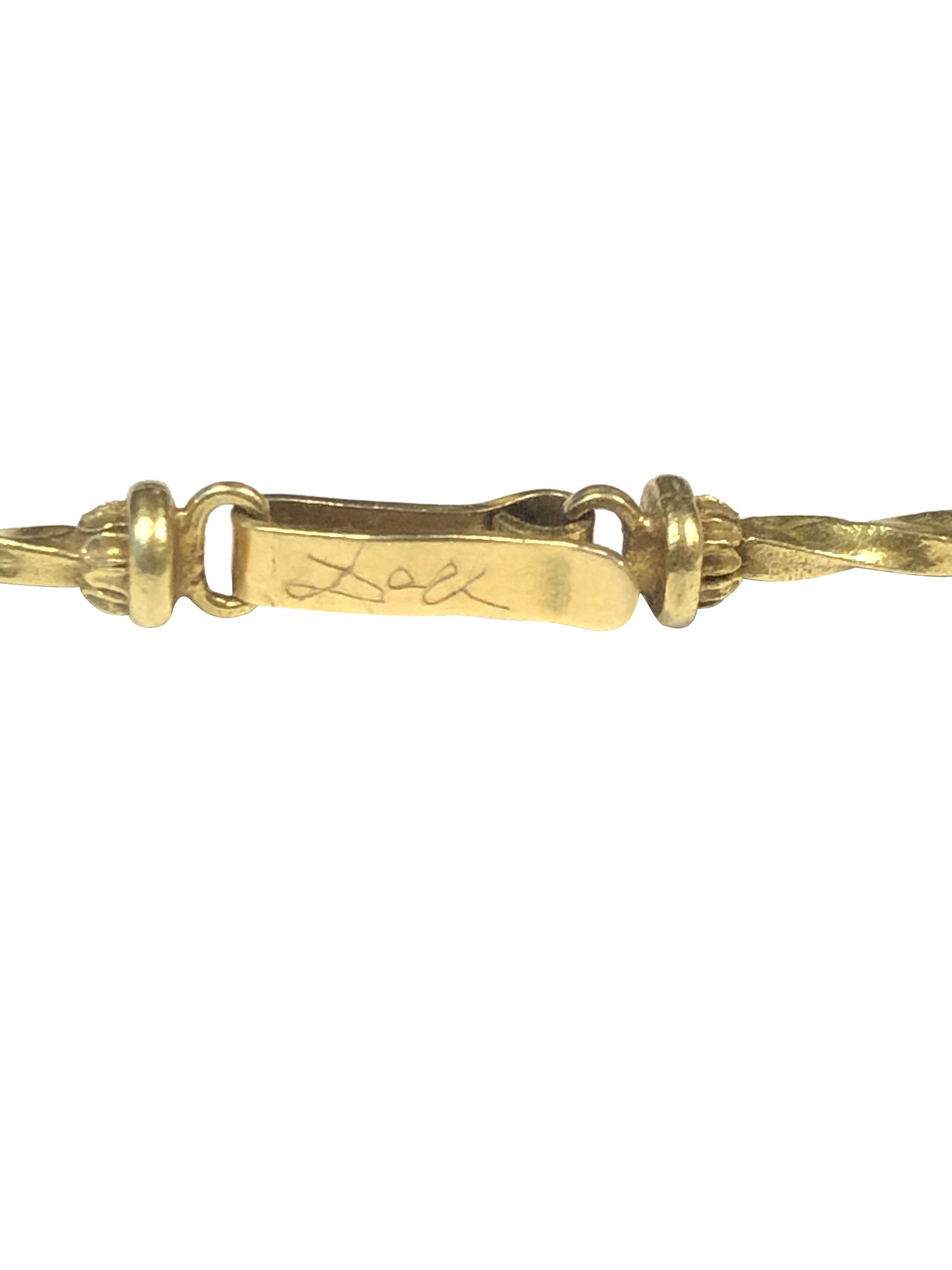 Salvador Dali Madonna De Port Lligat Yellow Gold Necklace  For Sale 1