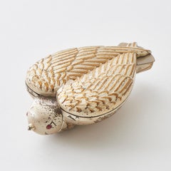 Salvador Dali Metal & Gold Gilt 'Bird In Hand' Compact For Elgin American 1950's