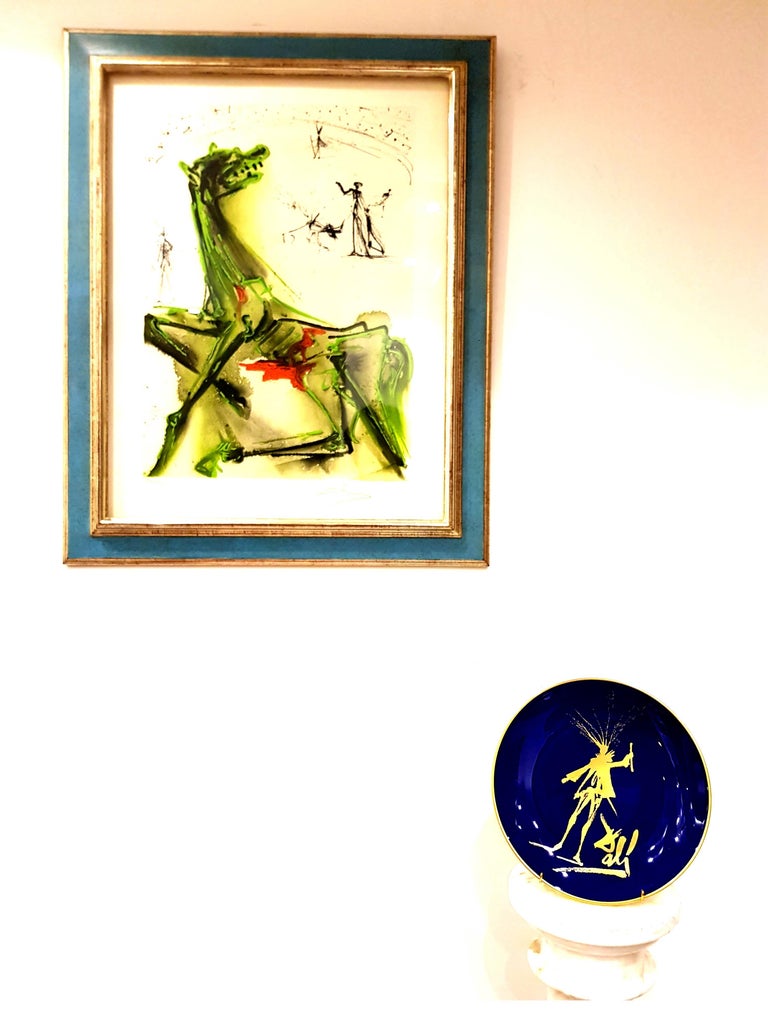 Faust - Limoges Porcelain Blue and Gold - Modern Mixed Media Art by (after) Salvador Dali