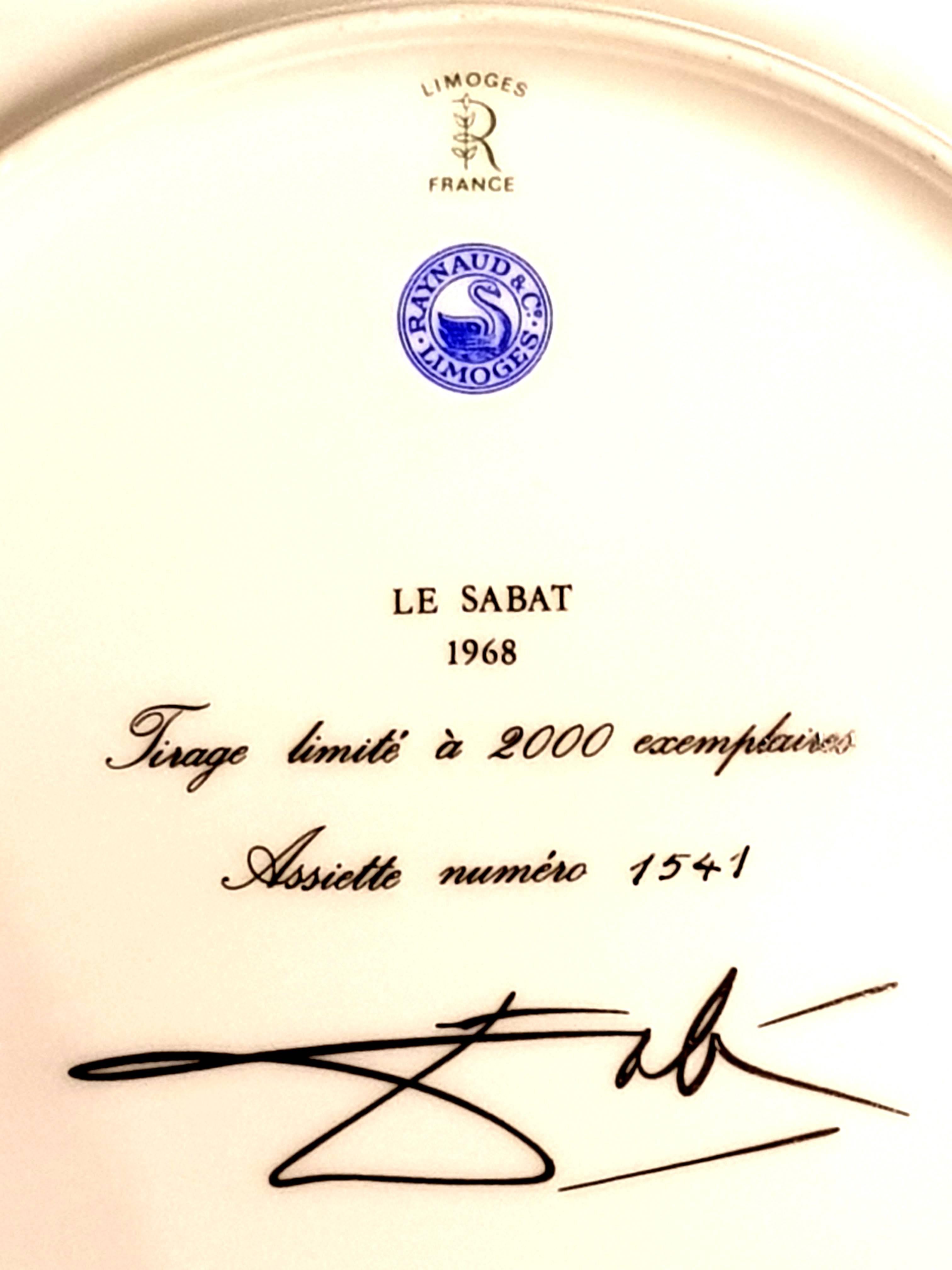 Sabat - Porcelaine de Limoges bleue et or en vente 4