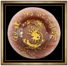 Salvador Dali Assiette en pâte de verre surréaliste signée Cese Est Pas Une Assiette