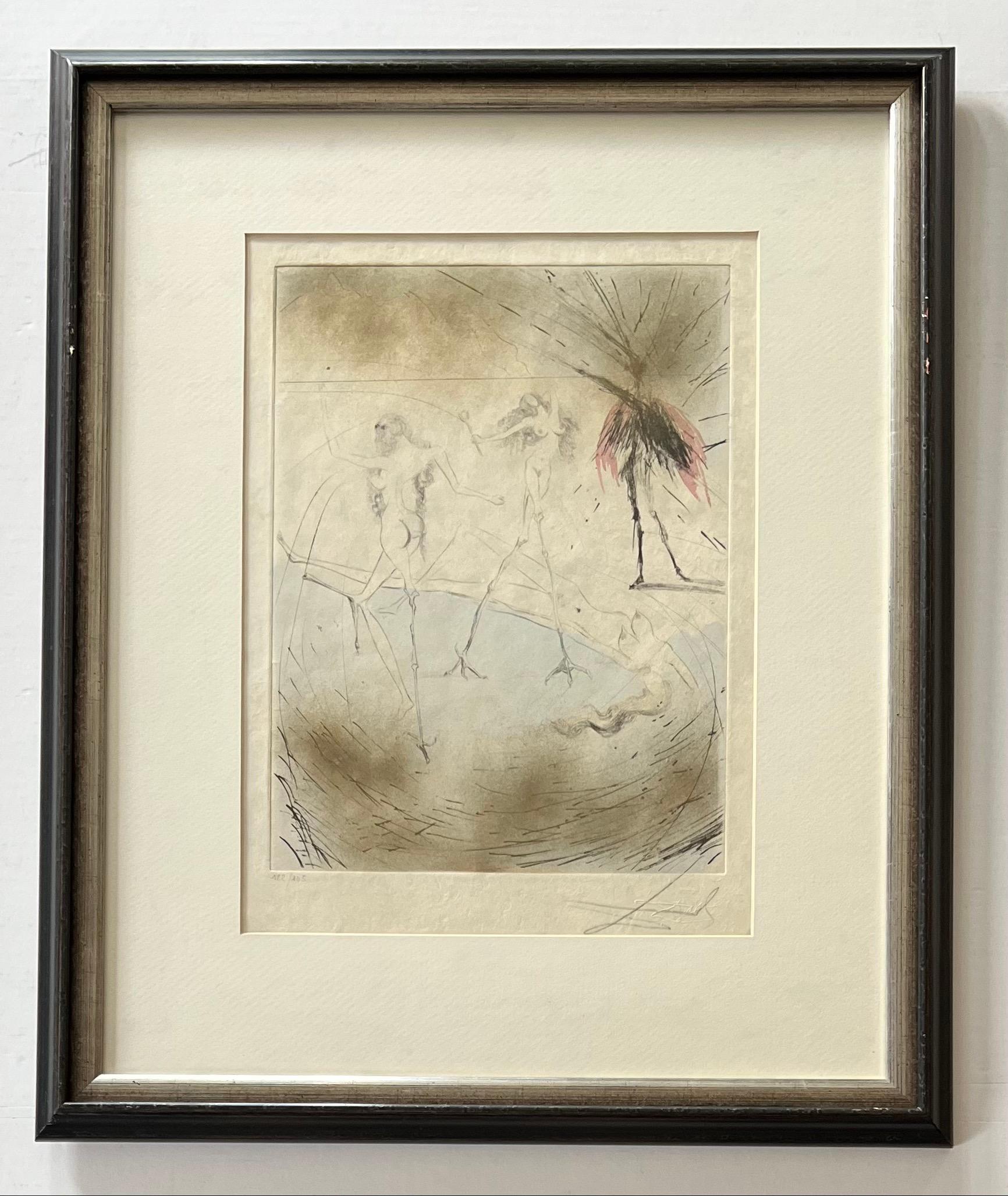 Salvador Dal  Femmes Poules ( Hen Women ) hand Aquarellierte Kaltnadelradierung 8