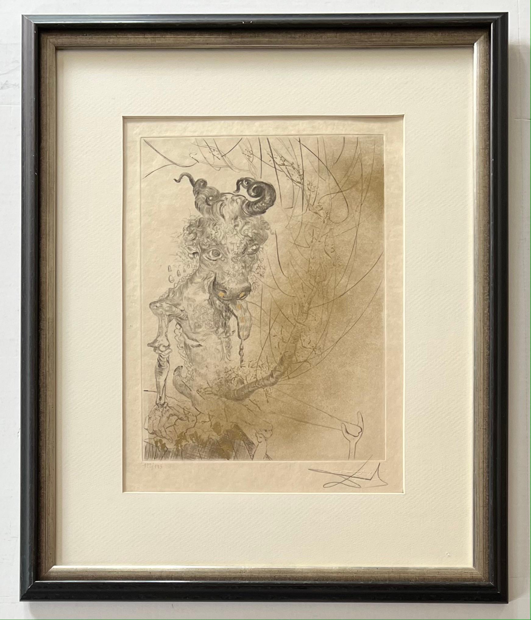 hand watercolored drypoint etching on extremely fine Japanese paper, edited in 1968
limited edition, numbered in lower left corner 122/145
signed in pencil by artist in lower right corner
paper size: 38.5 x 28.5 cm
framed size: 58 x 48 cm
very good