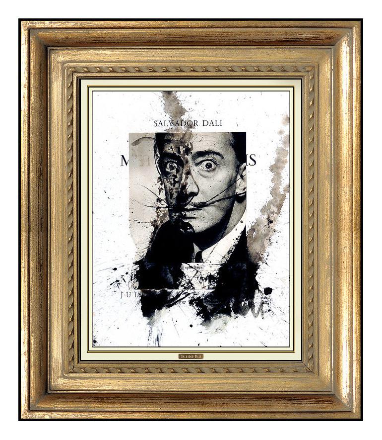 Salvador Dalí Animal Painting – Salvador Dali Original Gouache Painting Signed Self Portrait Surreal Framed Art