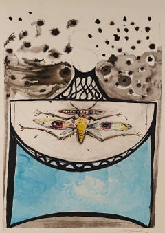 Salvador Dali Signed Original Surreal Large Authentic Dragonfly Lithograph