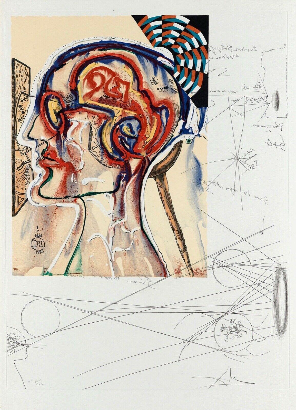 Salvador Dalí Abstract Painting - Spectacles with Holograms & Computers, Limited Edition Lithograph, Salvador Dali