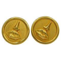 SALVADOR DALI Parfums Vintage Massive Mouth and Nose Clip-On Earrings