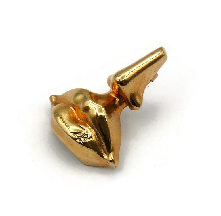 Broche Vintage DALI - Icone Nez Et Bouche Des Parfums - Années 80 - 35x26mm - Occasion