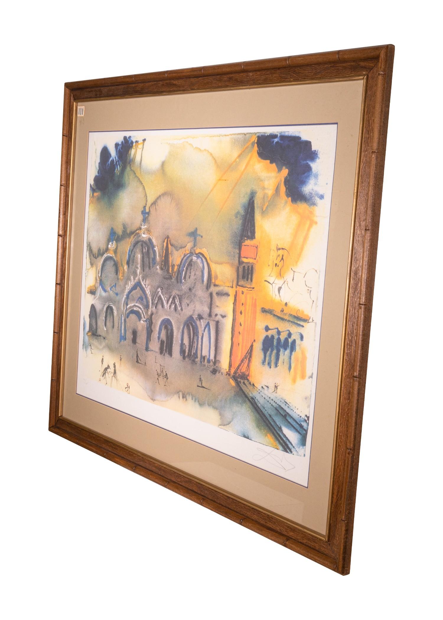 Paper Salvador Dali Place Saint Marc A Venise (Homage to Venice) Signed Litho 160/195