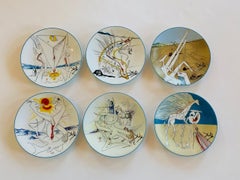 Salvador Dali Porcelain Plates “Le Conquete du Cosmos” by Limoges Set of 6