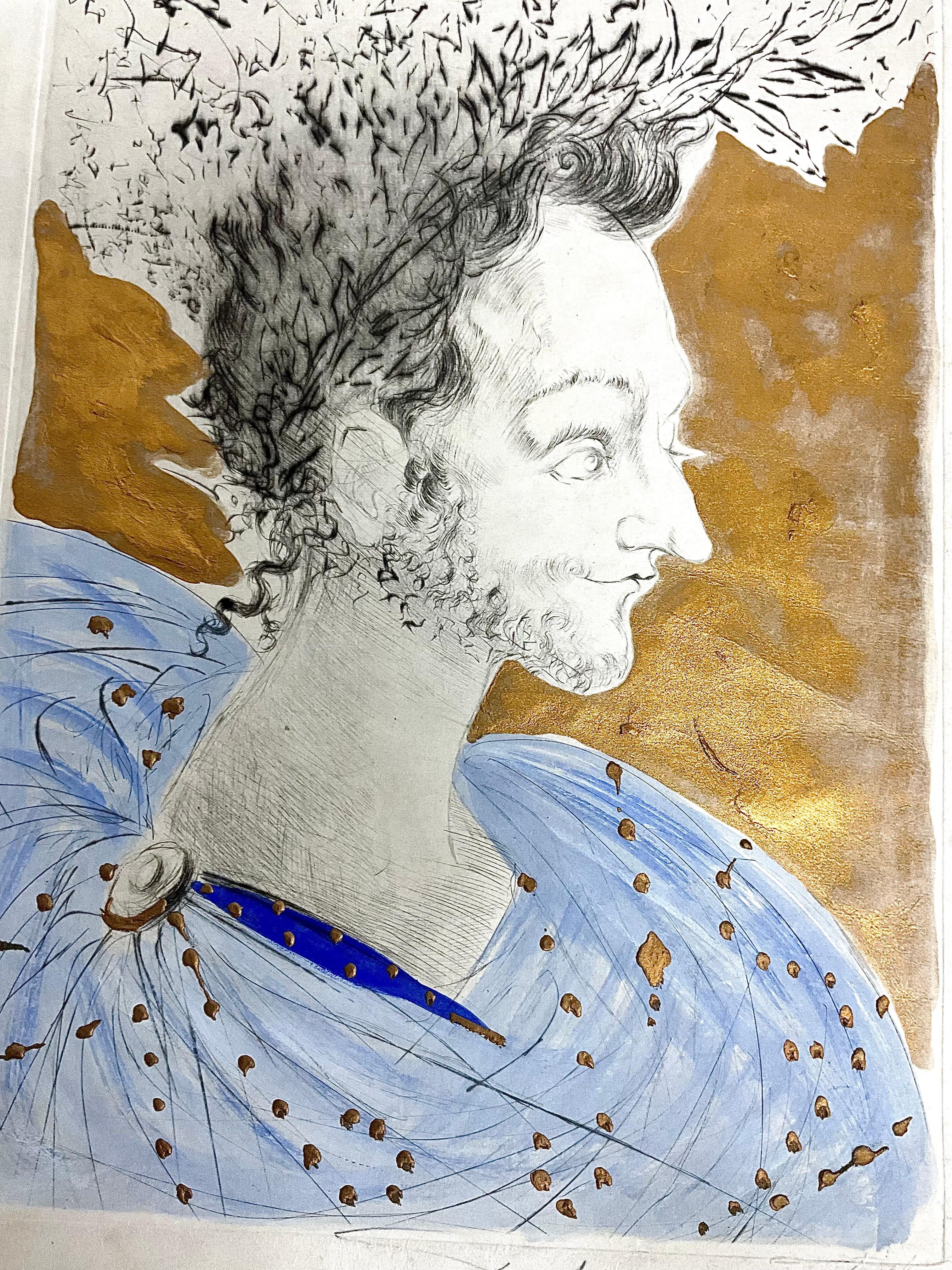 Mid-20th Century Salvador Dalí­ Portrait of Ronsard 1968