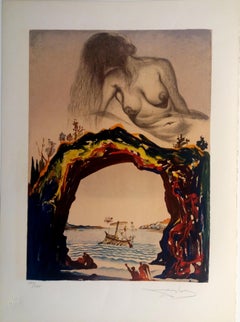 " La Sirene" lithograph certificate painting