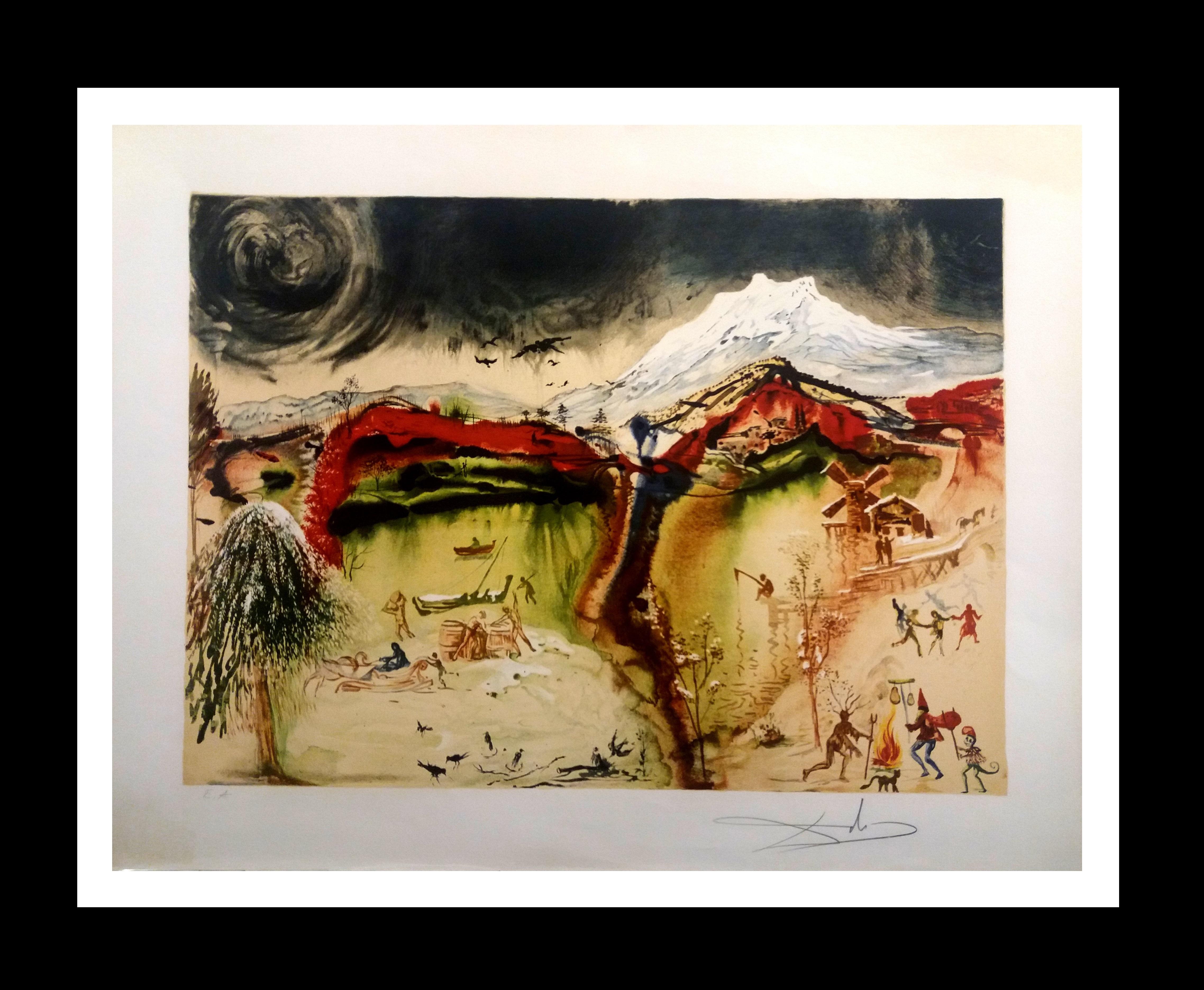 Salvador Dalí Abstract Print - DALI  The Four Seasons" Lithograph certificate painting