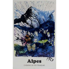 1970 French National Railway Company (SNCF) poster by Dali for the Alpes