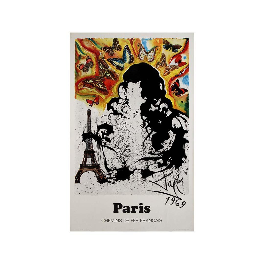 Affiche originale de Dali de 1970 - Paris Chemins de fer français en vente 2