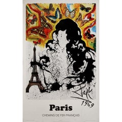 1970 original poster by Dali - Paris Chemins de fer Francais (French Railways)