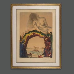 1970s Surrealist Salvador Dalì Signed Original Work on Paper