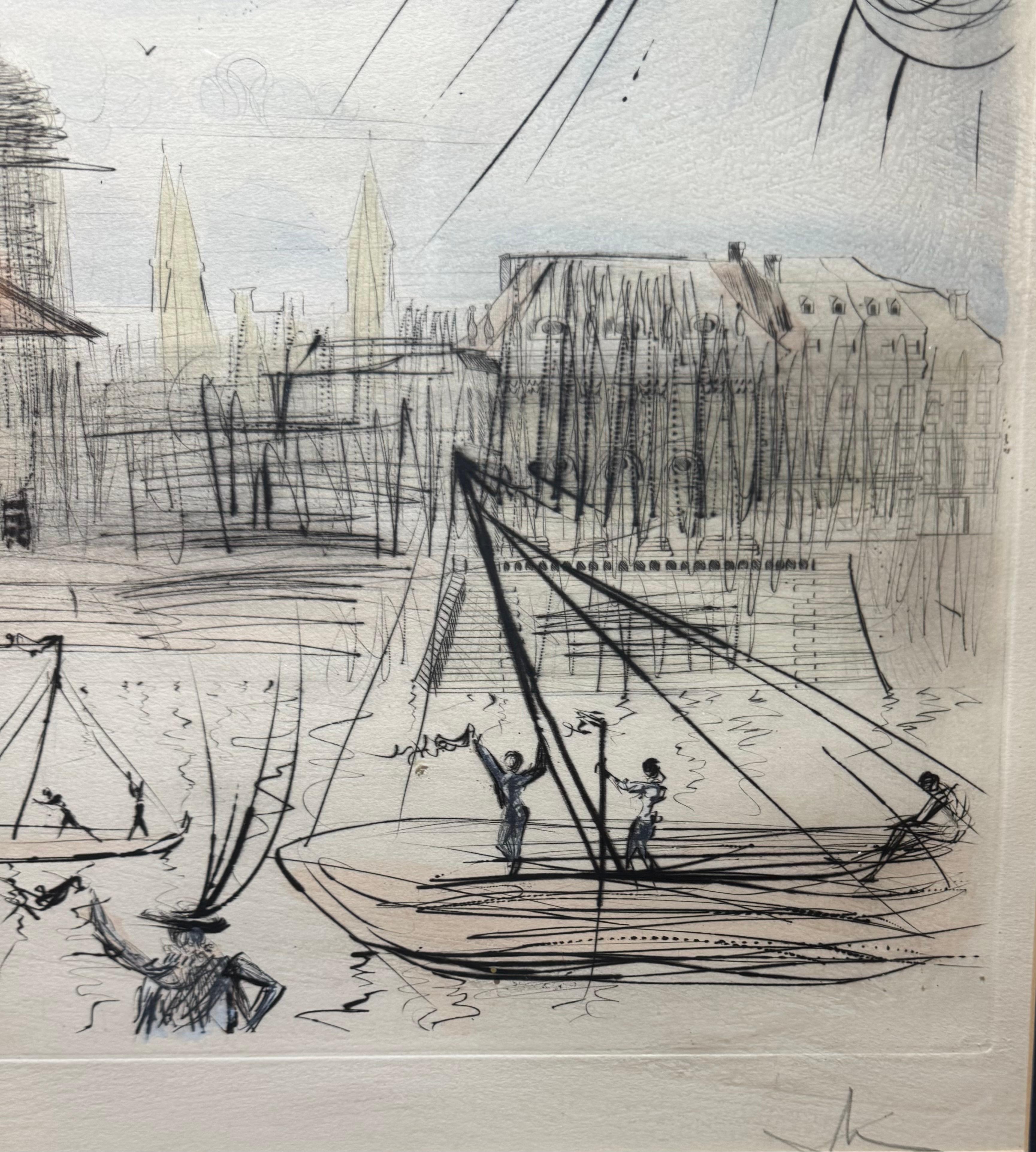 Salvador Dali
1971
L'Académie de Paris 
Gravure à l'eau-forte
19x25 pouces Image
27x33 pouces avec cadre
bon état général
Crayon Signé en bas à droite
Crayon Taille de l'édition EA


Cette grande pièce est signée au crayon et présente de nombreuses