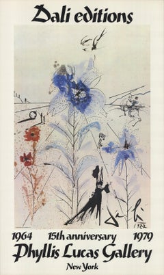 Vintage 1979 After Salvador Dali 'Flower Magician' Surrealism USA Offset Lithograph