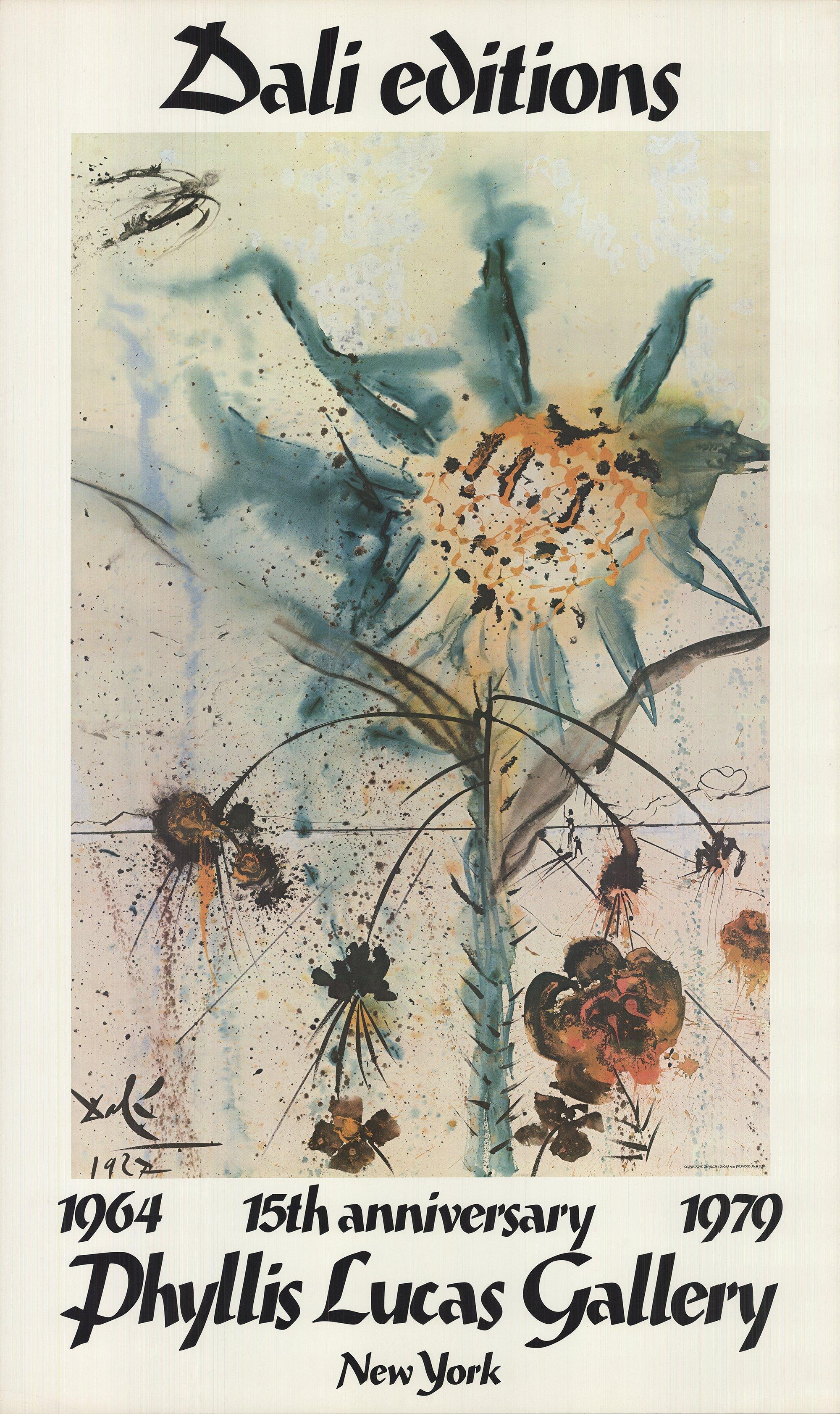 1979 After Salvador Dali 'Sun Goddess Flower' Surrealism USA Offset Lithograph - Print by Salvador Dalí