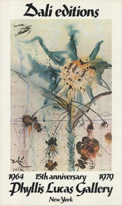 1979 After Salvador Dali 'Sun Goddess Flower' Surrealism USA Offset Lithograph