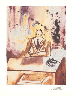1989 Salvador Dali 'The Businessman' Surrealism Multicolor, Brown France Offset 