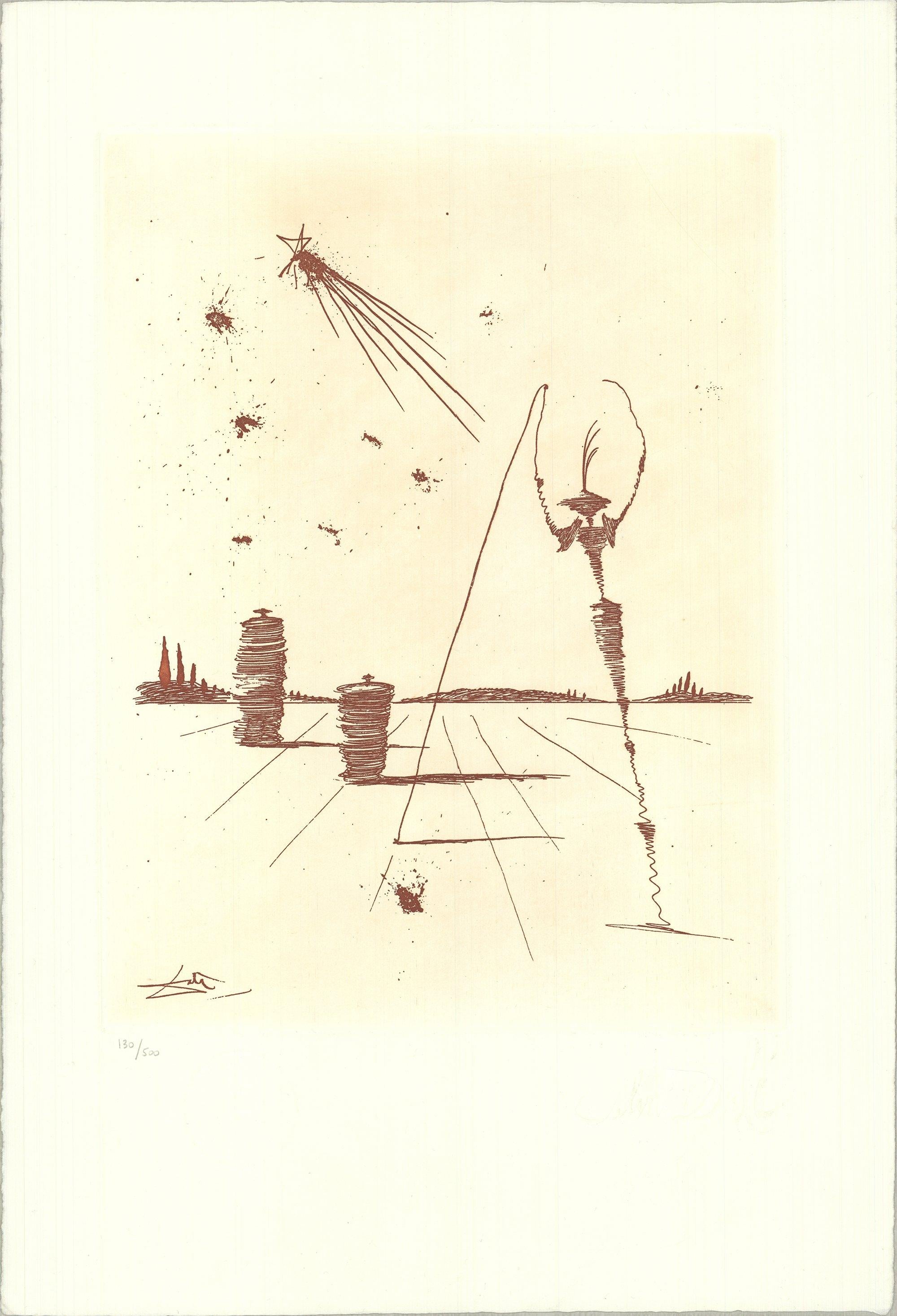 2001 Salvador Dali 'L'Astre' Surrealism Spain Etching - Print by Salvador Dalí
